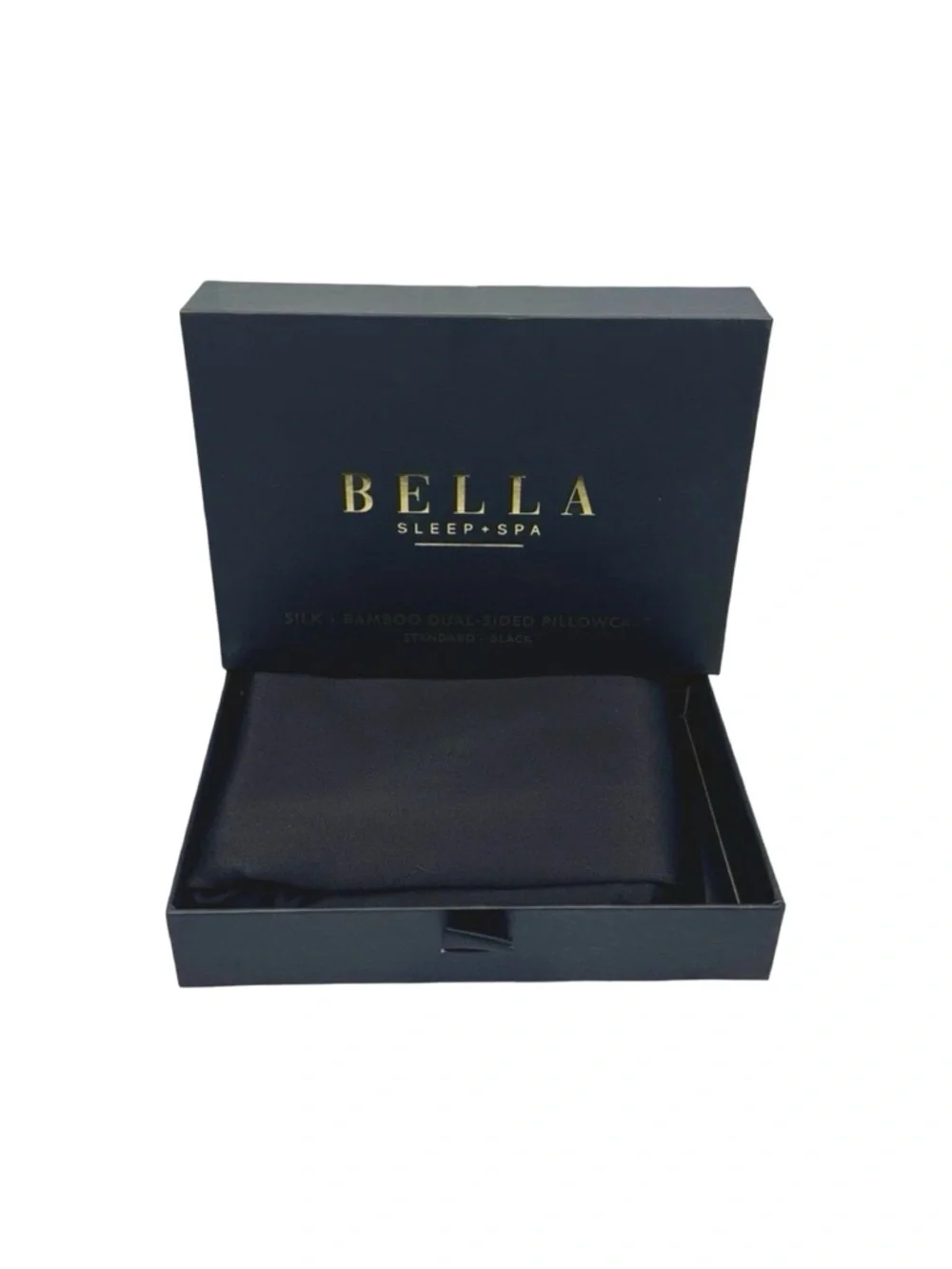 Bella Sleep + Spa | Silk + Bamboo Dual-Sided Pillowcase - King - Black